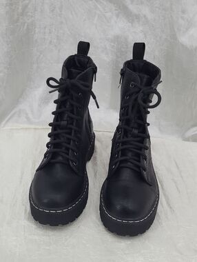 Unionbay Combat Boots Women's Black Lace-Up Combat Boots